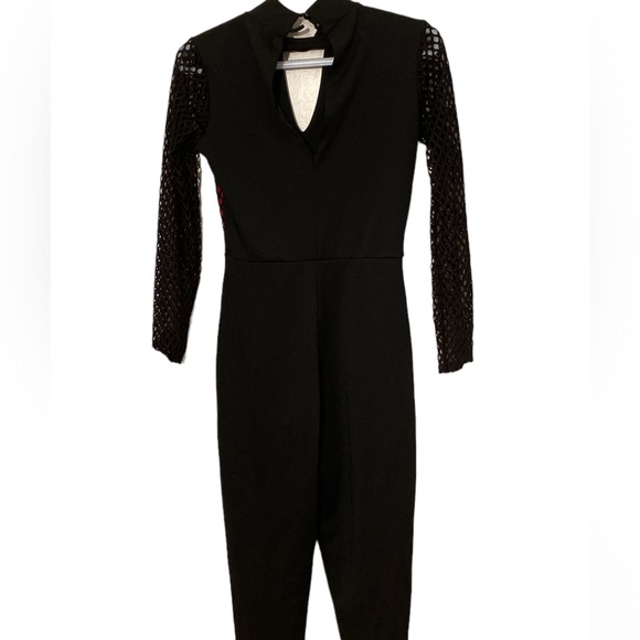 Party/Cocktail Long Sleeve Mesh Jumpsuit - Picture 2 of 2